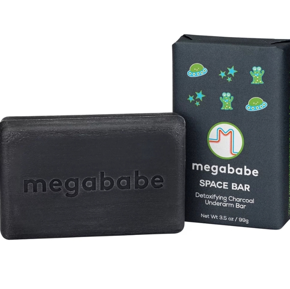 4/25 bundle item. Megababe Space Bar Charcoal Underarm Bar